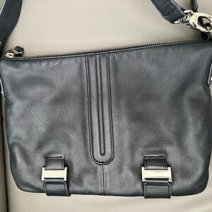 Black genuine Leather Bag stylish avant-garde, 40
